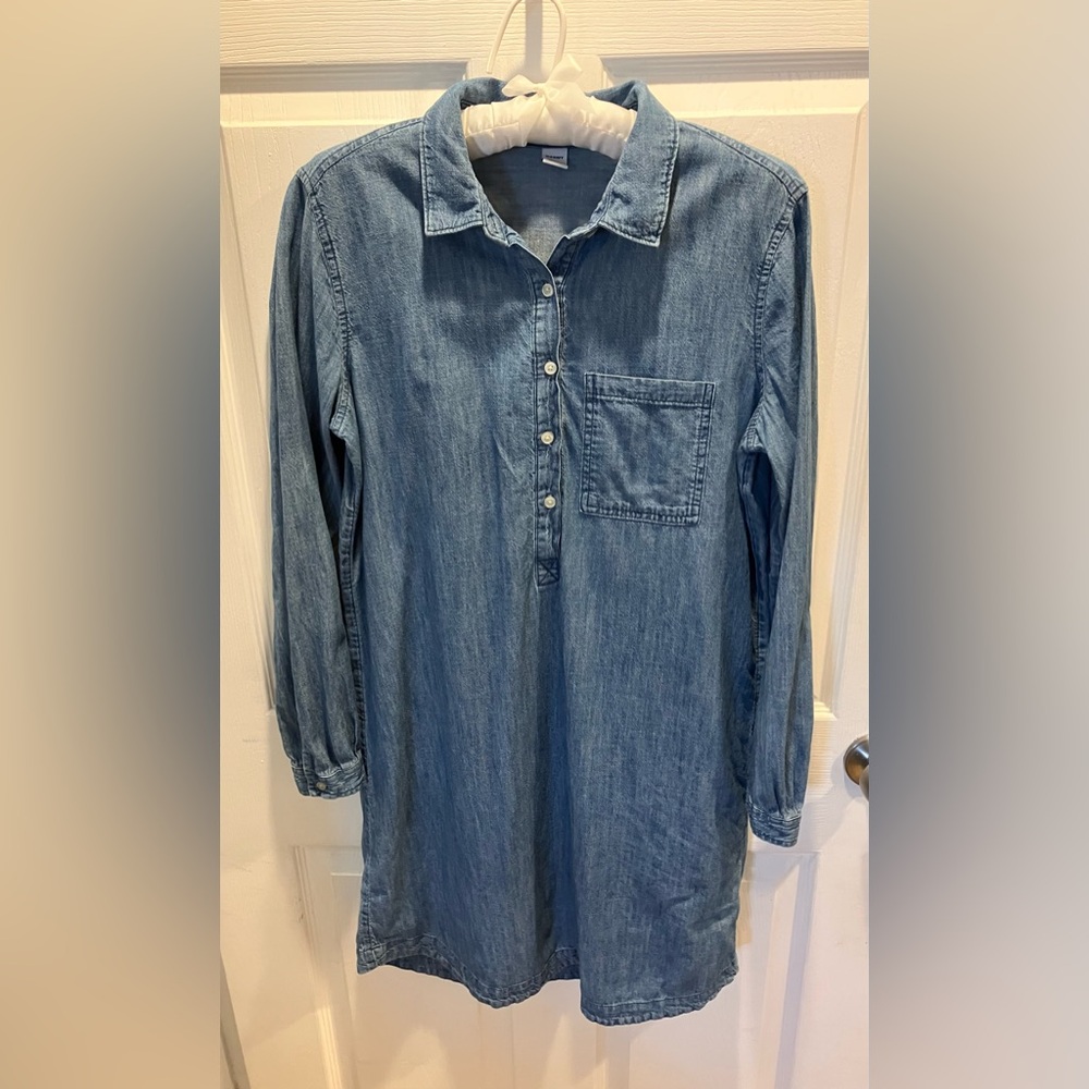 Old Navy Blue Denim Shirt Dress Size M